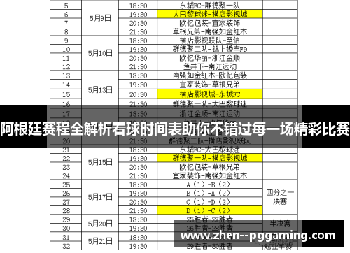 阿根廷赛程全解析看球时间表助你不错过每一场精彩比赛 阿根廷赛程全解析看球时间表助你不错过每一场精彩比赛
